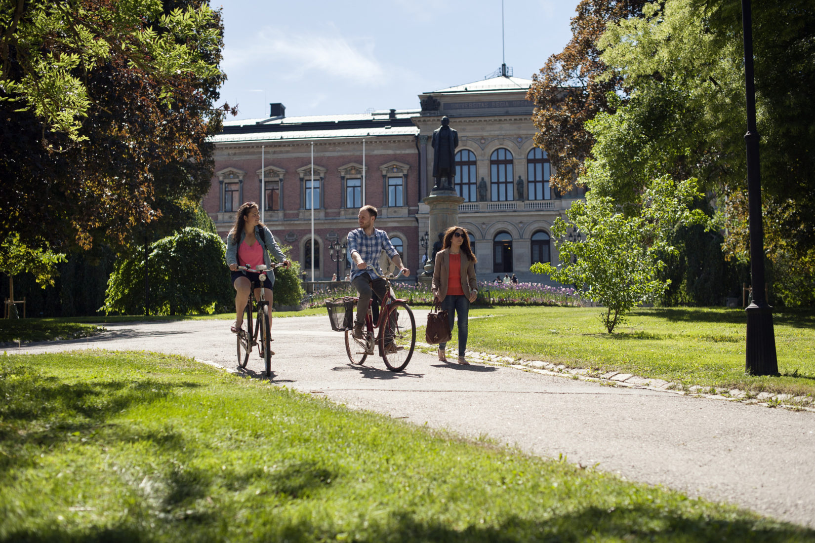 Students on bikes