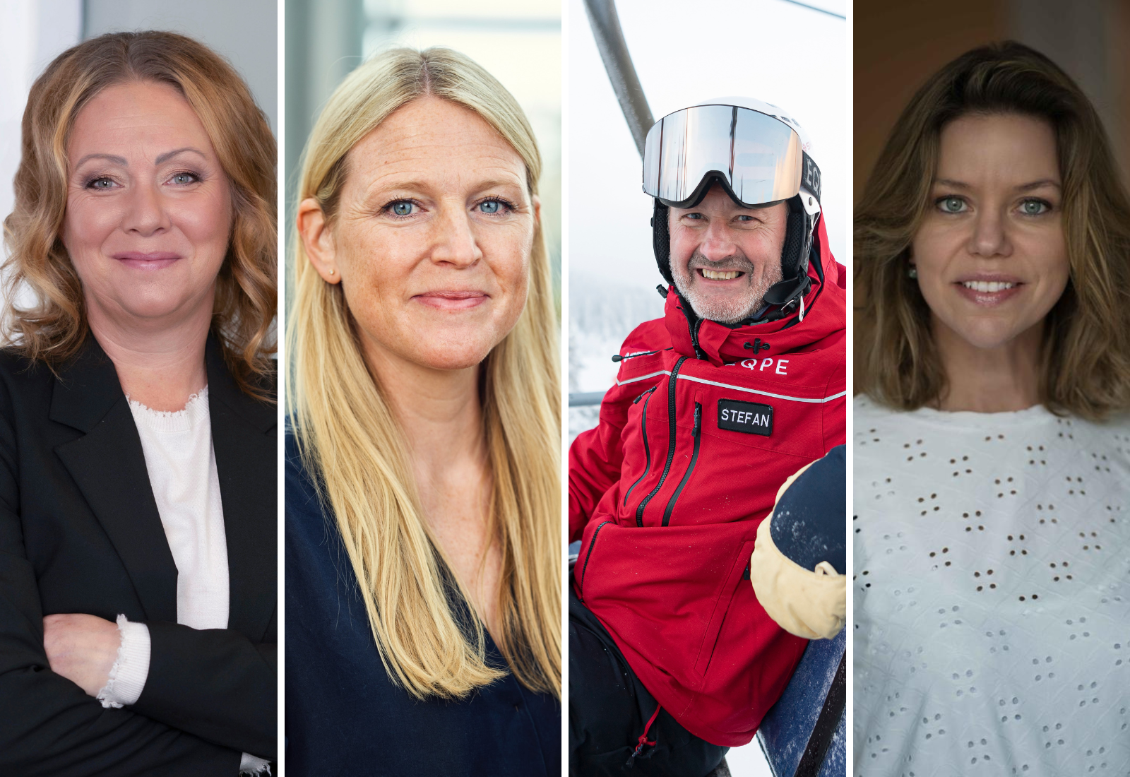 Bild på: Susanne Andersson, VD för Visit Sweden; Cecilia Cassinger Lunds universitet, Stefan Sjöstrand VD SkiStar, Monica Enqvist Stockholm Business Region