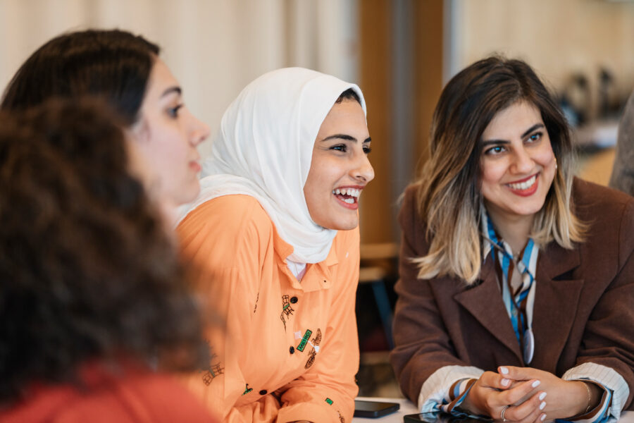 3 women smiling