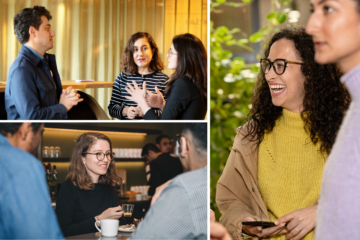 Collage of people interacting with eachother